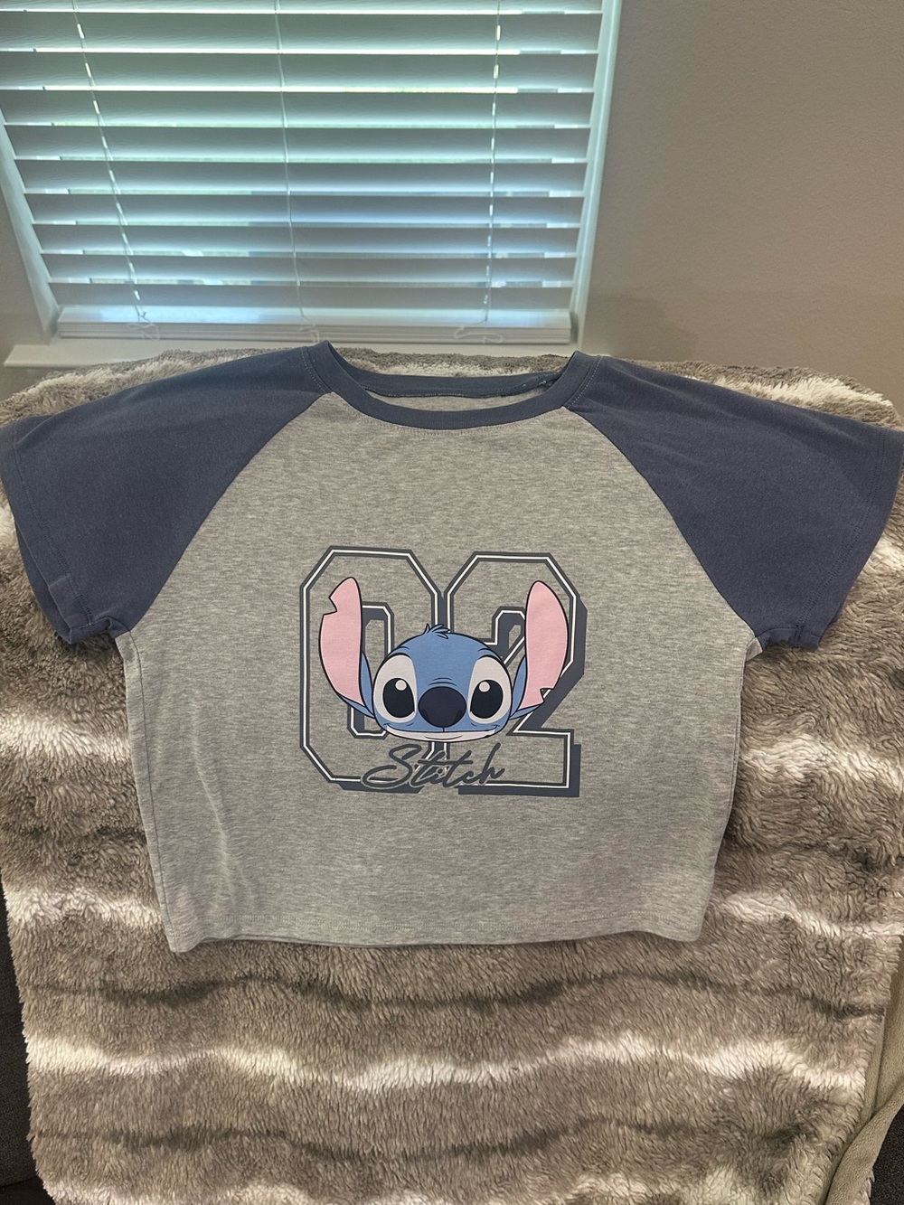Disney Stitch Graphic Raglan Crop Top 💙✨